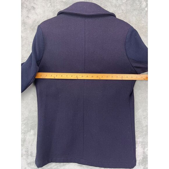 VTG Lands End Women's Wool Double Breasted Pea Coat Size 12 Navy ***READ*** - Picture 7 of 9